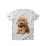 Tricou dama caini pui de poodle, engros