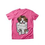 Tricou dama caini shi tzu in buzunar, engros