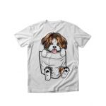 Tricou dama caini shi tzu in buzunar, engros
