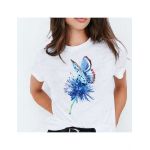 Tricou dama Fluturi fluture albastru, engros