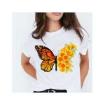 Tricou dama Fluturi fluture floral #4, engros