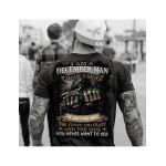 Tricou negru masculin imprimeu spate, as a december man #2, engros