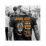 Tricou negru masculin imprimeu spate, as a june man #2, engros