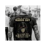 Tricou negru masculin imprimeu spate, as a march man, engros