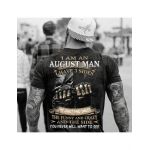 Tricou negru masculin imprimeu spate, as an august man #2, engros