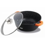 Oala cu capac Dark Line, Heinner, 4.4 L, aluminiu turnat, negru