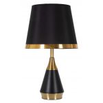 Lampa de masa Blacky, Mauro Ferretti, Ø28 x 50 cm, 1 x E27, 40W, fier/textil, negru/auriu