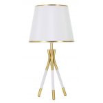 Lampa de masa Triply, Mauro Ferretti, Ø28 x 57 cm, 1 x E27, 40W, fier/textil, auriu/alb