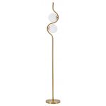 Lampadar Glamy, Mauro Ferretti, Ø25 x 168 cm, 2 x E14, 40W, fier/sticla, auriu/alb