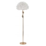 Lampadar Slim, Mauro Ferretti, Ø50 x 165 cm, 1 x E27, 40W, fier/textil, auriu/alb