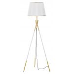 Lampadar Triply, Mauro Ferretti, Ø61 x 154 cm, 1 x E27, 40W, fier/textil, auriu/alb