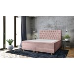 Pat matrimonial, Stockholm, Chester E, 140x200 cm, saltea tip Pocket, topper memory, Roz pudra