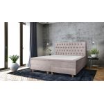 Pat matrimonial, Stockholm, Chester E, 140x200 cm, saltea tip Pocket, topper memory, Taupe