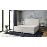 Pat matrimonial, Stockholm, Dots E, 140x200 cm, saltea tip Pocket, topper memory, Bej