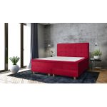 Pat matrimonial, Stockholm, Dots E, 140x200 cm, saltea tip Pocket, topper memory, Rosu