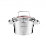 Oala cu capac Selection, Ambition, 16 cm, 1.6 L, inox/sticla, argintiu/transparent