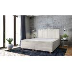 Pat matrimonial, Stockholm, Lines E, 140x200 cm, saltea tip Pocket, topper memory, Bej