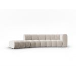 Canapea modulara 5 locuri, Lupine, Micadoni Home, BL, 335x166x70 cm, catifea, bej