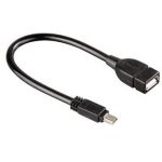 1x USB 2.0 Female - 1x miniUSB 2.0 Male, 0.15m, negru, 39626