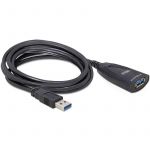 Cablu USB 3.0 F - USB 3.0 M, 5m, activ, negru