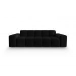 Canapea 3 locuri, Kendal, Micadoni Home, BL, 222x103x79 cm, catifea, negru