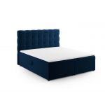Pat continental cu tablie si lada depozitare, Mamaia, Micadoni Home, BL, 160x200 cm, catifea, albastru regal