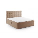 Pat continental cu tablie si lada depozitare, Mamaia, Micadoni Home, BL, 160x200 cm, catifea, bej