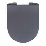 Capac de toaleta cu sistem automat de coborare, Wenko, Sedilo, 36.2 x 45.2 cm, duroplast, gri