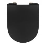 Capac de toaleta cu sistem automat de coborare, Wenko, Sedilo, 36.2 x 45.2 cm, duroplast, negru