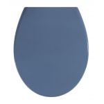Capac de toaleta cu sistem de automat de coborare, Wenko, Samos Blue, 37.5 x 44.5 cm, duroplast, albastru