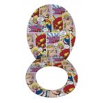 Capac de toaleta cu sistem automat de coborare, Wenko, Pop-Art, 38 x 45 cm, duroplast, multicolor