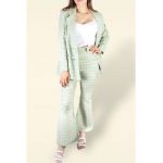 Pantalon dama carouri evazati en-gros, culoare Verde