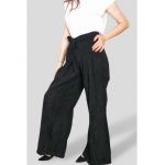 Pantalon dama velur large fit en-gros, culoare Negru