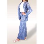 Set sacou și pantalon dama subtiri Jacard en-gros, culoare albastru