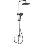 Coloana dus, Wenko, Softwater, Black, 120 cm, inox, negru mat