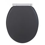 Capac de toaleta cu sistem automat de coborare, Wenko, Easy-Close Morra, 35 x 42 cm, mdf, antracit mat