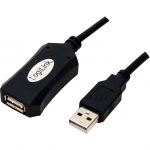 Repeater USB 2.0 tip A male - USB 2.0 tip A female, 5m, Negru