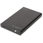 External SSD/HDD Enclosure 2.5&#039;&#039; SATA II to USB 2.0, 9.5/7.5mm, aluminium