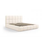 Pat tapitat cu tablie si lada depozitare, Bellis, Micadoni Home, BL, 160x200 cm, poliester chenille, bej deschis
