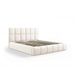 Pat tapitat cu tablie si lada depozitare, Bellis, Micadoni Home, BL, 180x200 cm, catifea, bej deschis