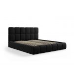 Pat tapitat cu tablie si lada depozitare, Bellis, Micadoni Home, BL, 180x200 cm, catifea, negru