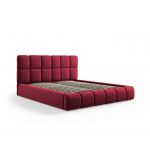 Pat tapitat cu tablie si lada depozitare, Bellis, Micadoni Home, BL, 180x200 cm, catifea, rosu