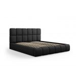 Pat tapitat cu tablie si lada depozitare, Bellis, Micadoni Home, BL, 180x200 cm, poliester chenille, negru