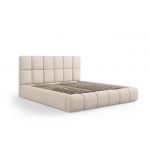 Pat tapitat cu tablie si lada depozitare, Bellis, Micadoni Home, BL, 200x200 cm, poliester chenille, bej