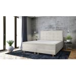 Pat matrimonial, Stockholm, Dots E, 160x200 cm, saltea tip Pocket, topper memory, Bej