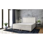 Pat matrimonial, Stockholm, Lines E, 160x200 cm, saltea tip Pocket, topper memory, Bej