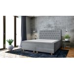 Pat matrimonial, Stockholm, Chester E, 160x200 cm, saltea tip Pocket, topper memory, Gri
