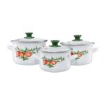 Set oale model mere Emalia Olkusz, 23x23x26.5 cm, 6 piese, otel/sticla, multicolor