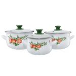 Set oale model mere Emalia Olkusz, 6 piese, otel/sticla, multicolor