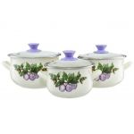 Set oale model prune Emalia Olkusz, 6 piese, otel/sticla, multicolor